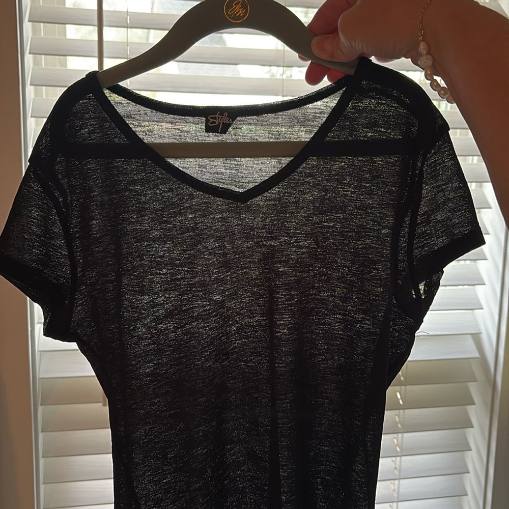 Styles Sheer Black Top